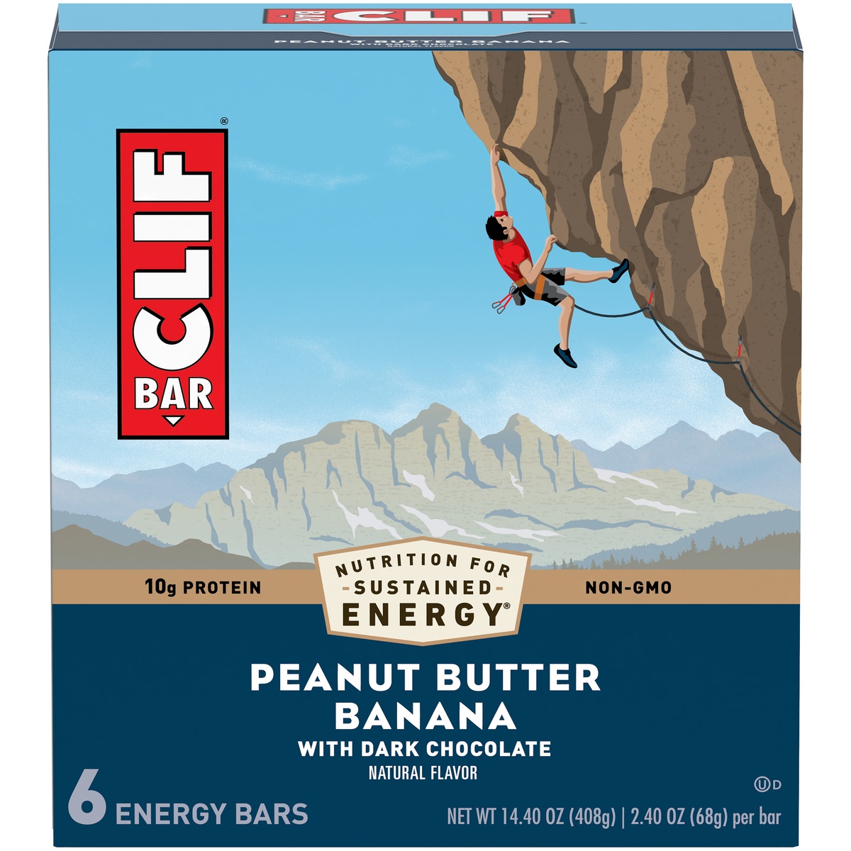 slide 1 of 3, CLIF Peanut Butter Banana Dark Chocolate Energy Bars, 6 ct; 2.4 oz