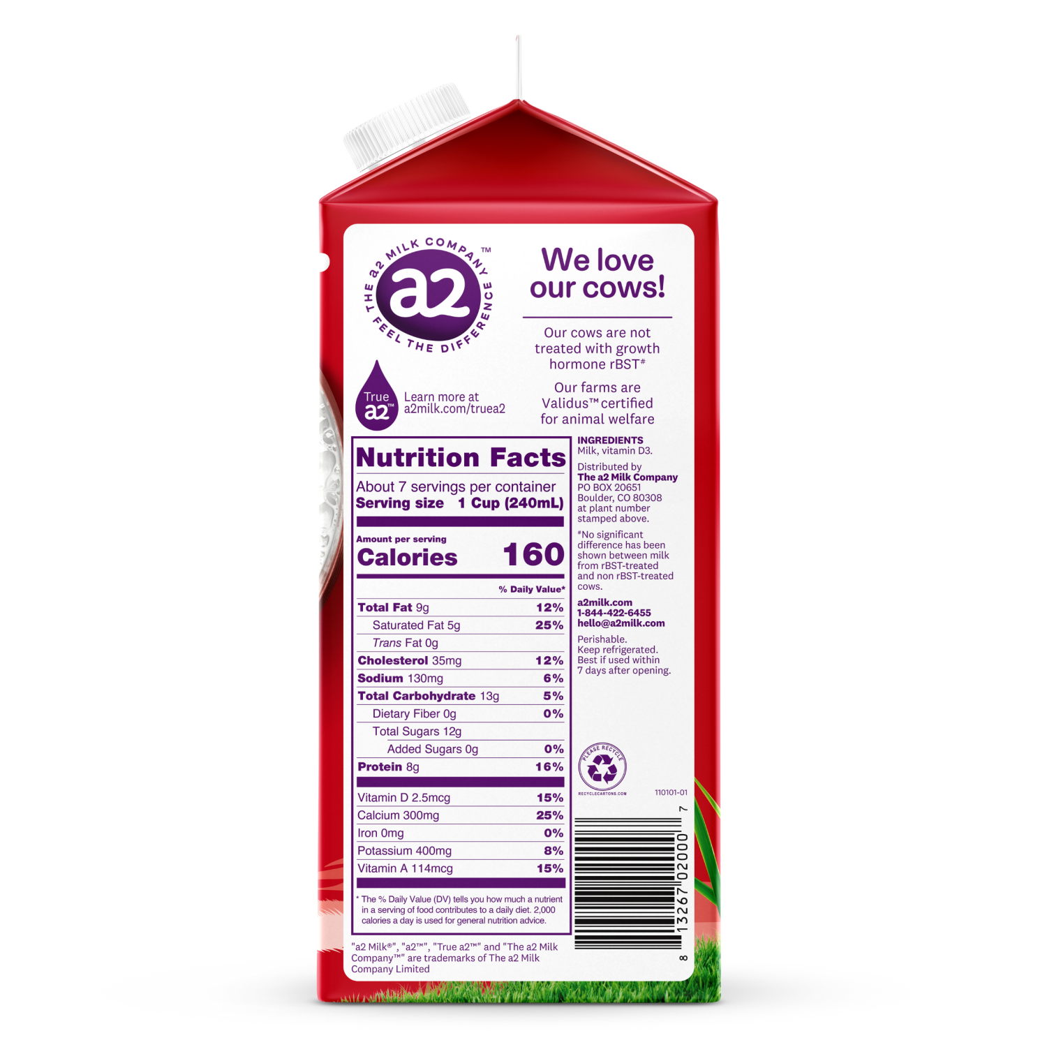 slide 2 of 4, A2 Milk Milk, Whole, 59 fl oz