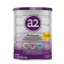 The a2 Milk Company Infant Formula, Premium, 0-12 Months, Milk Based Powder with Iron