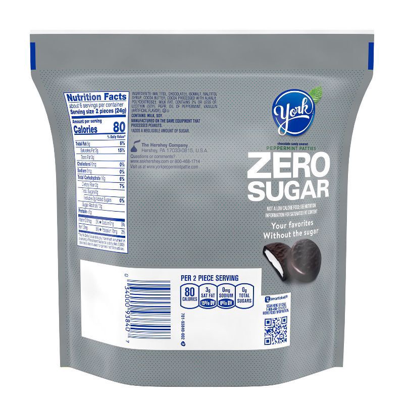 slide 4 of 7, York Zero Sugar Chocolate Peppermint Patties Candy - 5.1oz, 5.1 oz