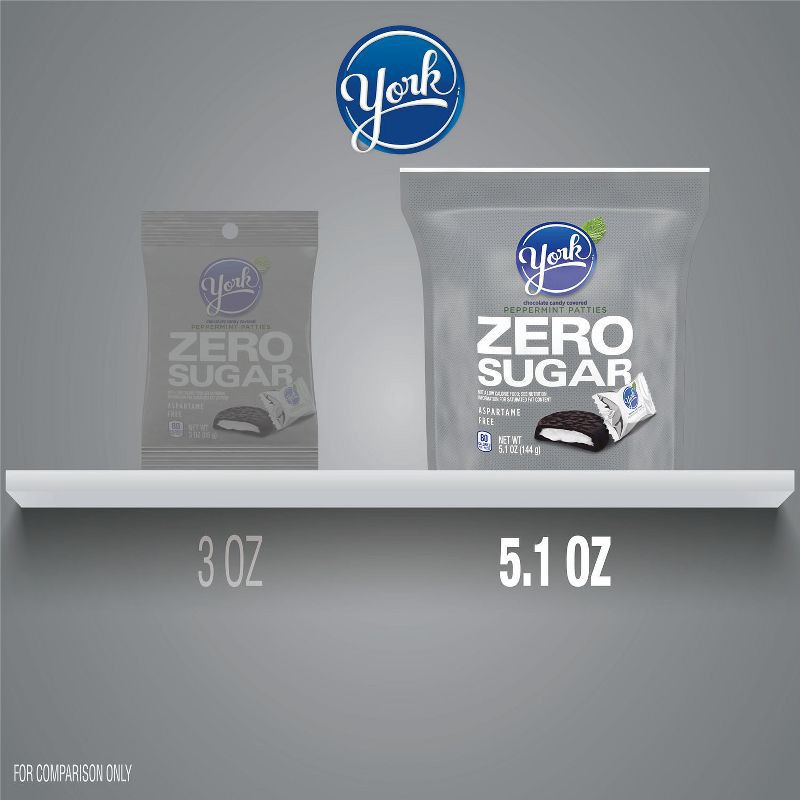 slide 7 of 7, York Zero Sugar Chocolate Peppermint Patties Candy - 5.1oz, 5.1 oz