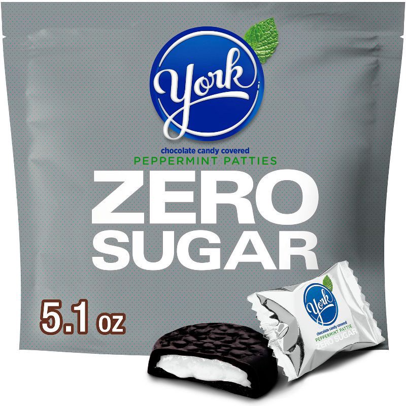 slide 1 of 7, York Zero Sugar Chocolate Peppermint Patties Candy - 5.1oz, 5.1 oz
