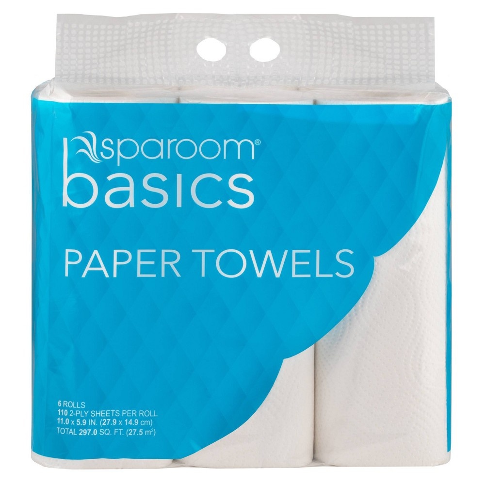 slide 3 of 4, SpaRoom Basics Paper Towels, 6 ct