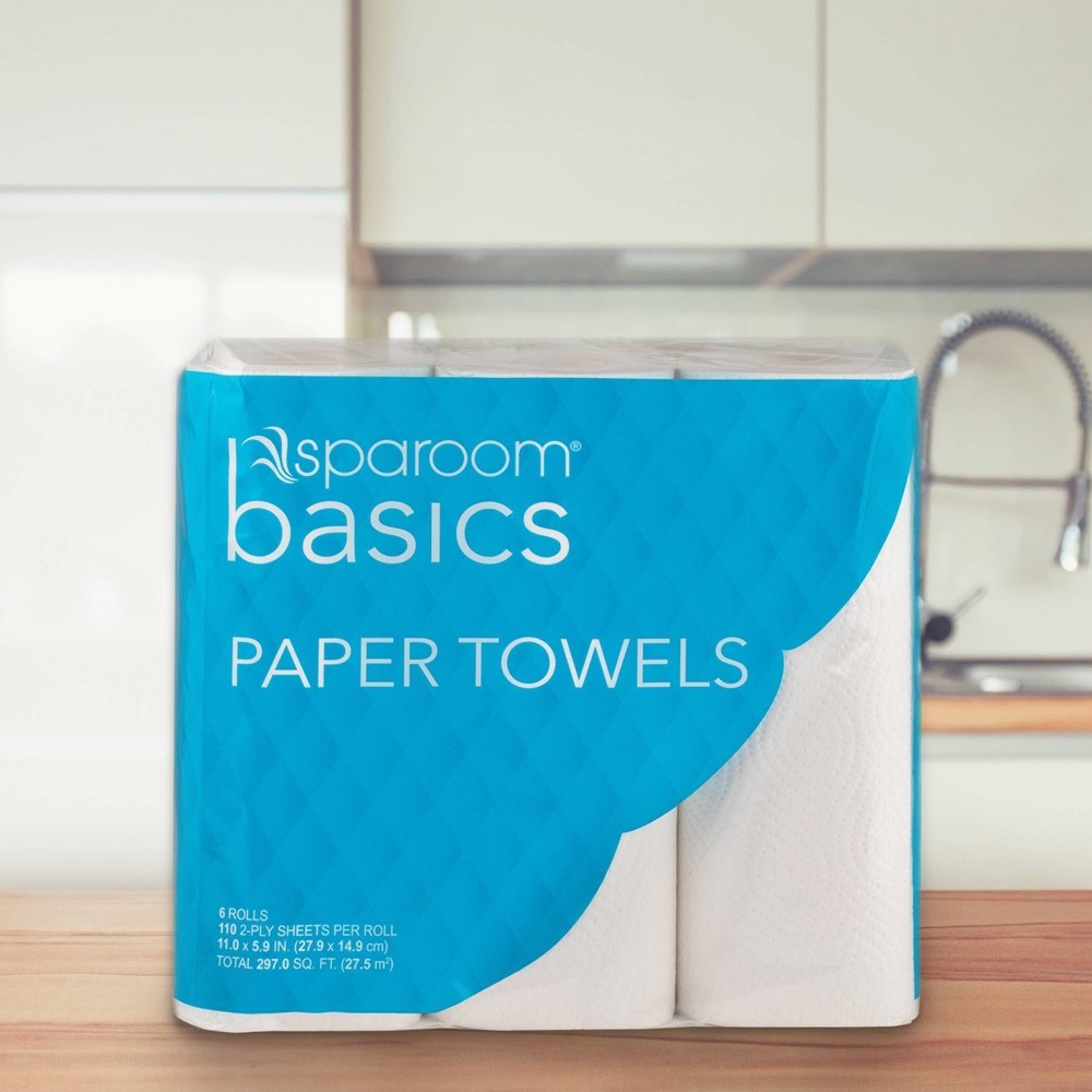 slide 2 of 4, SpaRoom Basics Paper Towels, 6 ct