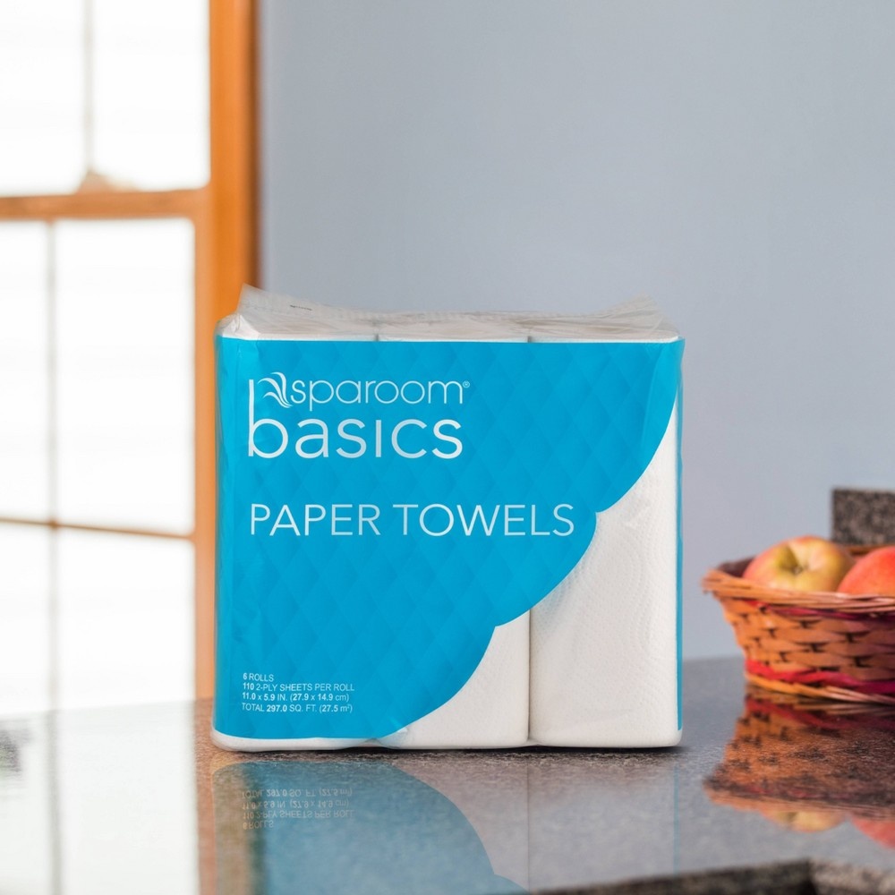 slide 4 of 4, SpaRoom Basics Paper Towels, 6 ct