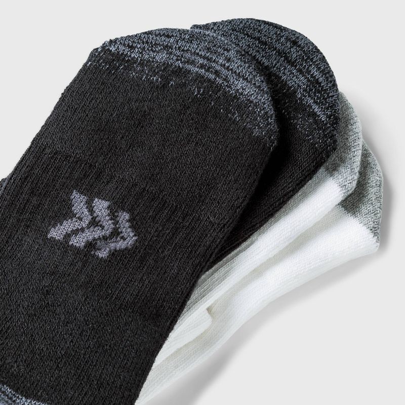 slide 3 of 3, Women's Cushioned 10pk Ankle Socks - All In Motion™ White/Black 4-10: Moisture Wicking, Arch Support, 10 ct