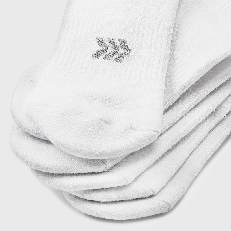 slide 3 of 3, Women's Cushioned 6pk Low Cut Socks - All In Motion™ White 4-10: Recycled Polyester,, 6 ct