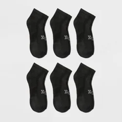 Women's Cushioned 6pk Ankle Socks - All In Motion™ Black 4-10: Moisture Wicking, Arch Support, Reinforced Heel & Toe