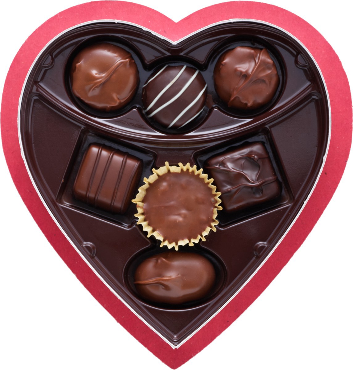 slide 2 of 3, RUSSELL STOVER Valentine's Day Encouragement Heart Assorted Milk & Dark Chocolate Gift Box, 4.03 oz. (7 pieces), 7 ct