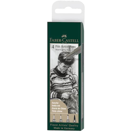 slide 1 of 4, Faber-Castell Warm Gray Iv Pitt Artist Pens, 4 ct