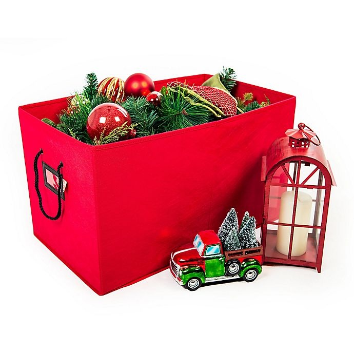 slide 3 of 6, TreeKeeper Santa's Bags Multi Use Storage Box - Red, 24.75 in