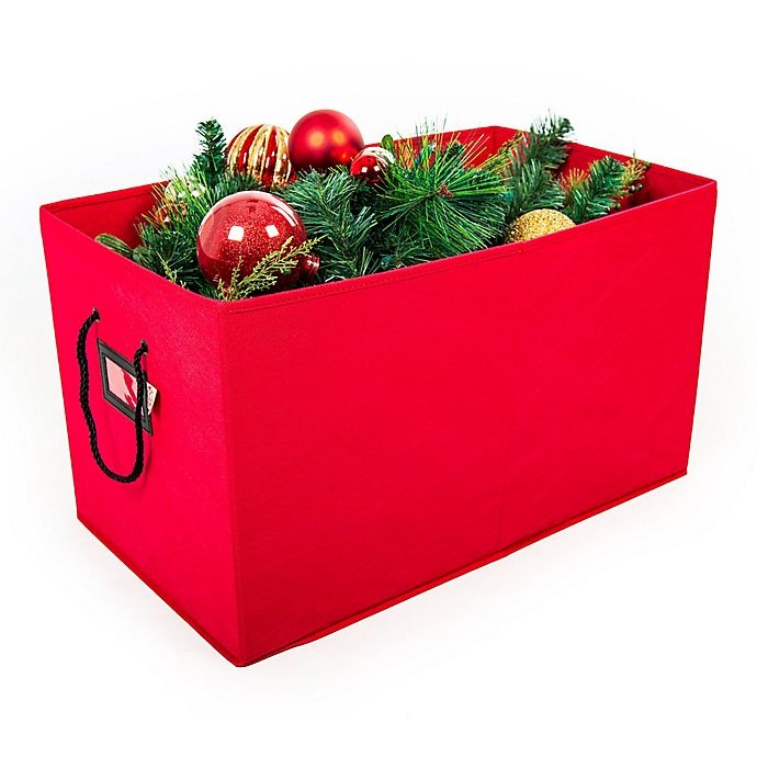 slide 4 of 6, TreeKeeper Santa's Bags Multi Use Storage Box - Red, 24.75 in