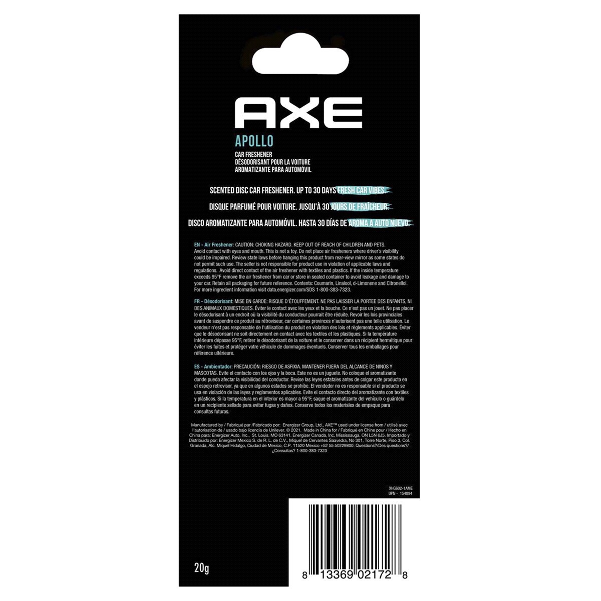 slide 2 of 2, Axe Air Freshener, 0.70 fl oz