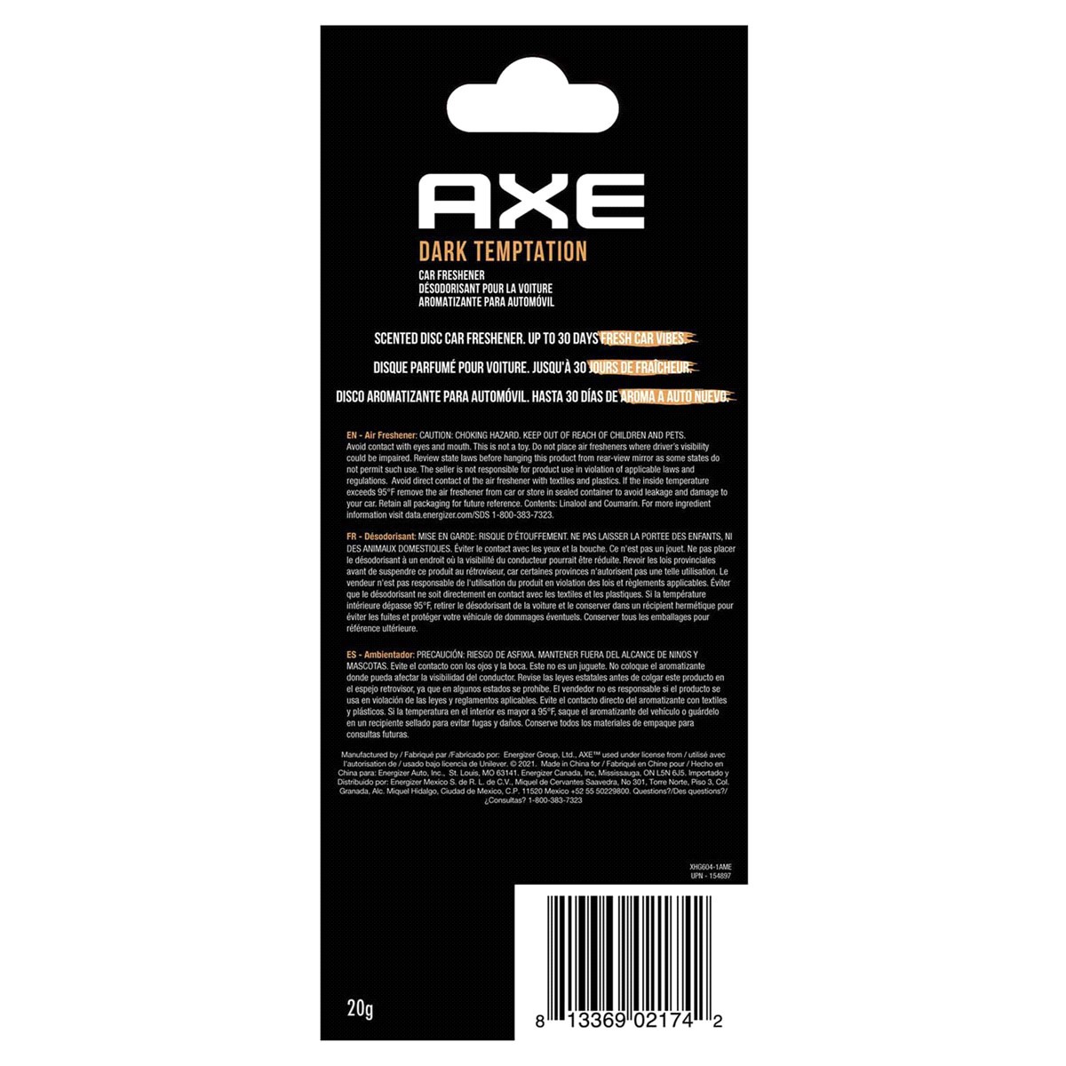 slide 2 of 2, Axe Air Freshener, 0.70 fl oz