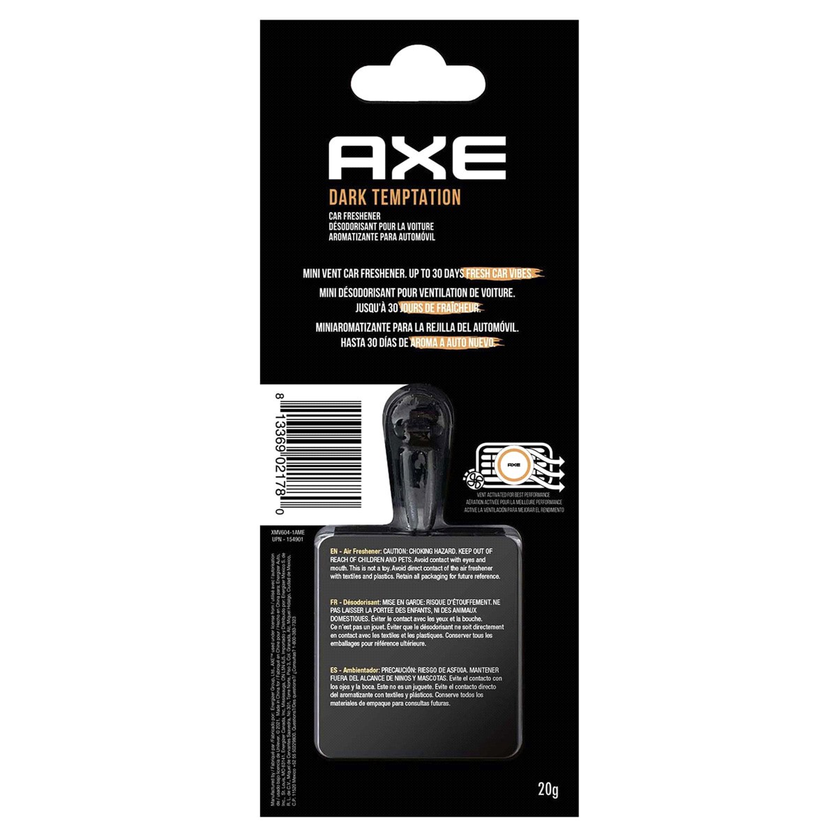 slide 2 of 2, AXE Dark Temptation Car Air Freshener 20 g, 20 g