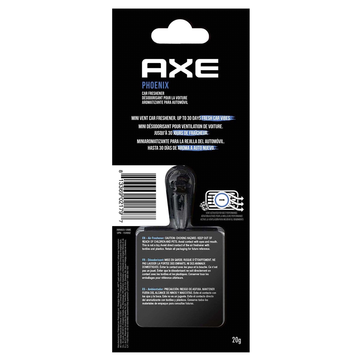 slide 2 of 2, AXE Phoenix Car Air Freshener 20 g, 20 g