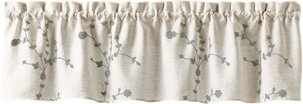 slide 1 of 1, Curtain Works Lynne Embroidered Window Valance - White/Gray, 56 in x 14 in