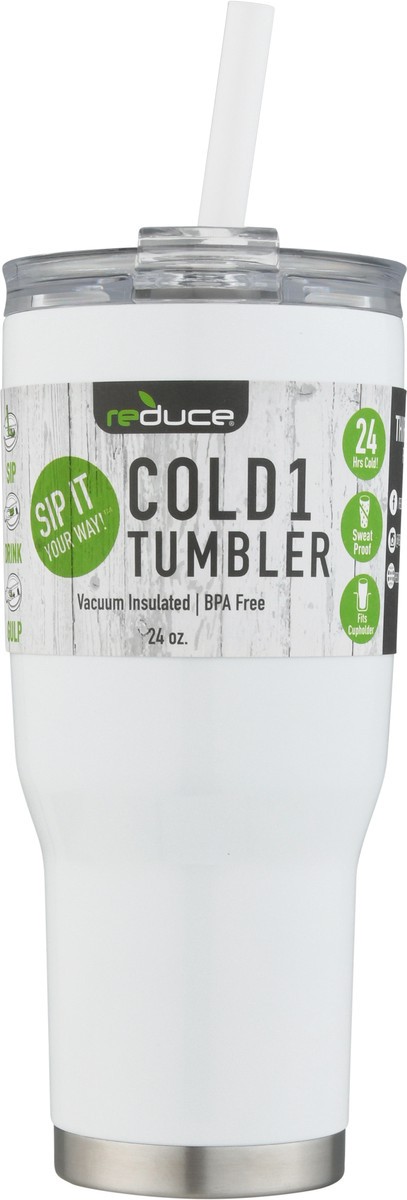 slide 11 of 11, Reduce Cold 1 24 Ounce White Tumbler 1 ea, 1 ea