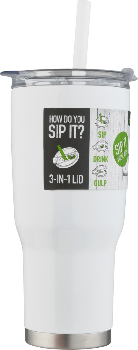 slide 3 of 11, Reduce Cold 1 24 Ounce White Tumbler 1 ea, 1 ea