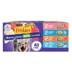Purina Friskies Seafood and Chicken Pate Favorites Wet Cat Food Variety Pack