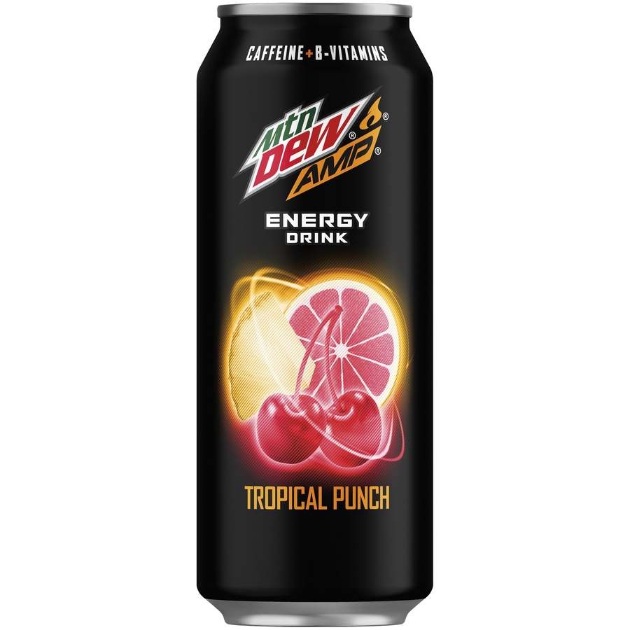 slide 2 of 2, AMP Tropical Punch Energy Drink, 16 oz
