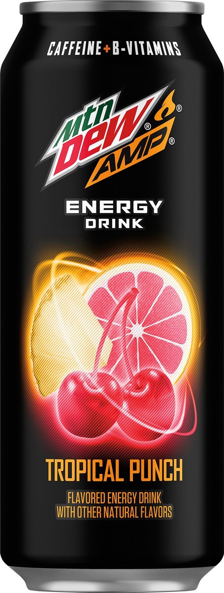 slide 7 of 8, Mountain Dew Amp Tropical Punch Flavored Energy Drink - 16 oz, 16 oz