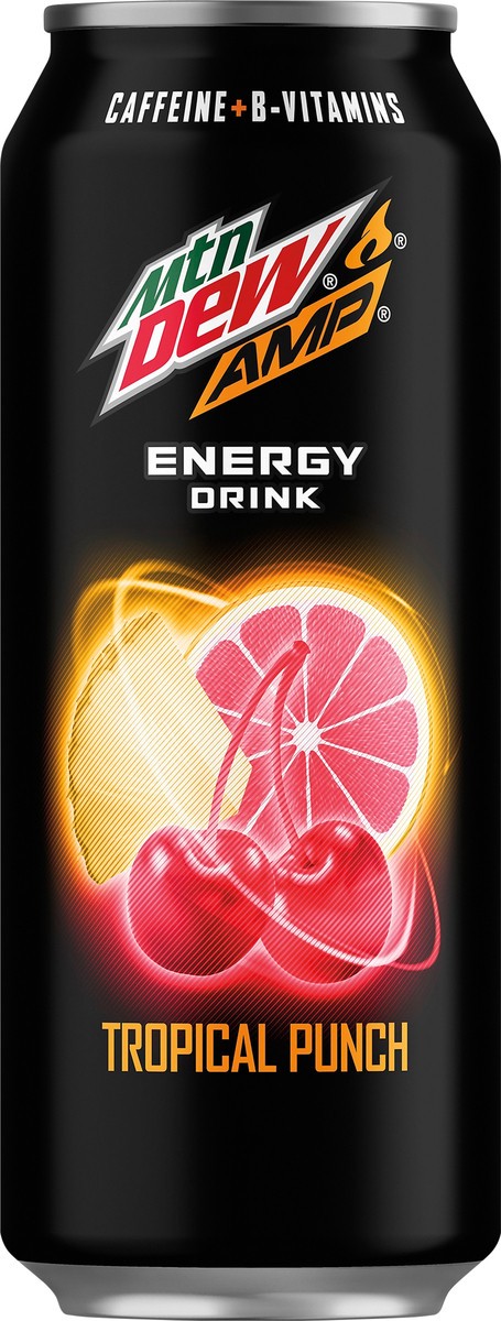 slide 6 of 8, Mountain Dew Amp Tropical Punch Flavored Energy Drink - 16 oz, 16 oz