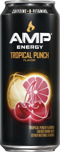 slide 1 of 2, AMP Tropical Punch Energy Drink, 16 oz