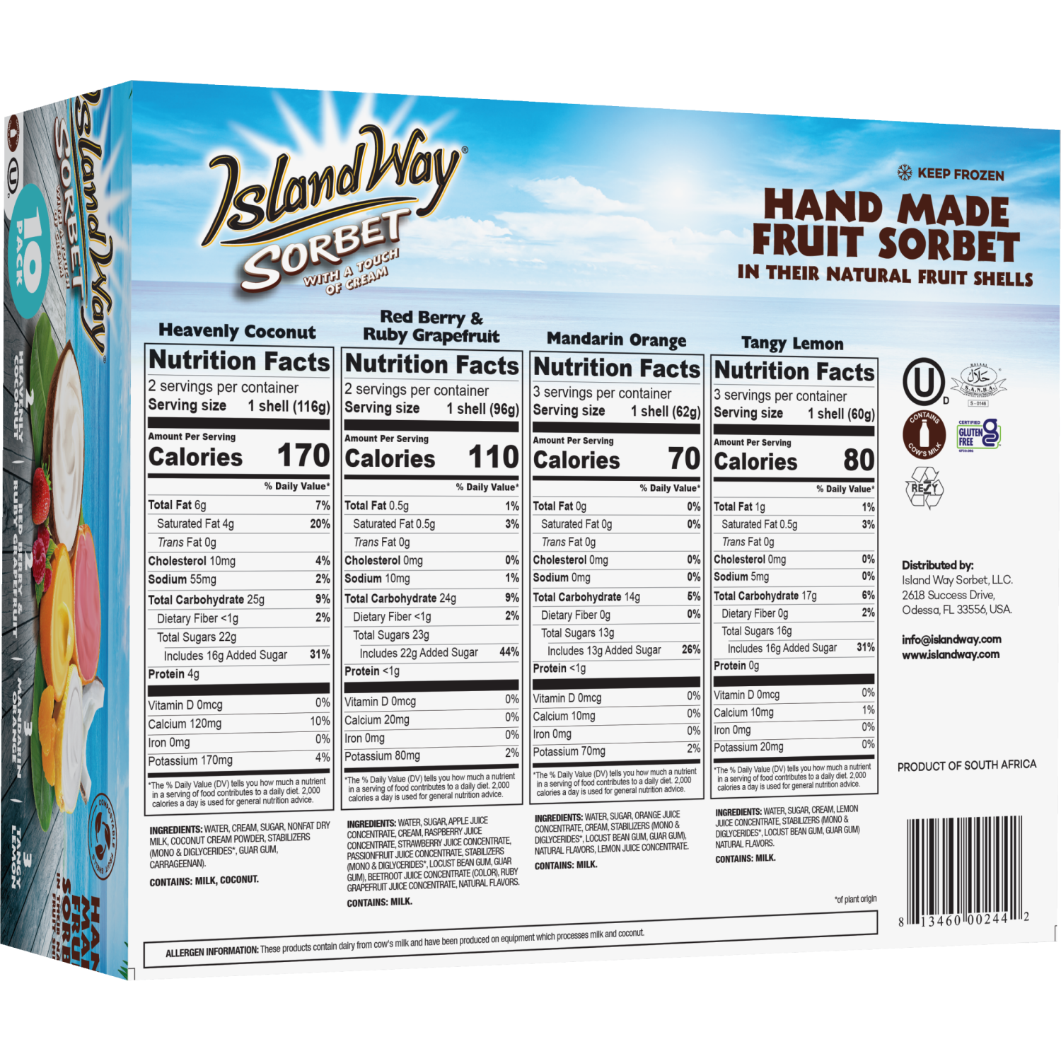 slide 2 of 2, Island Way Sorbet Hand Made Fruit Sorbet, 10 ct