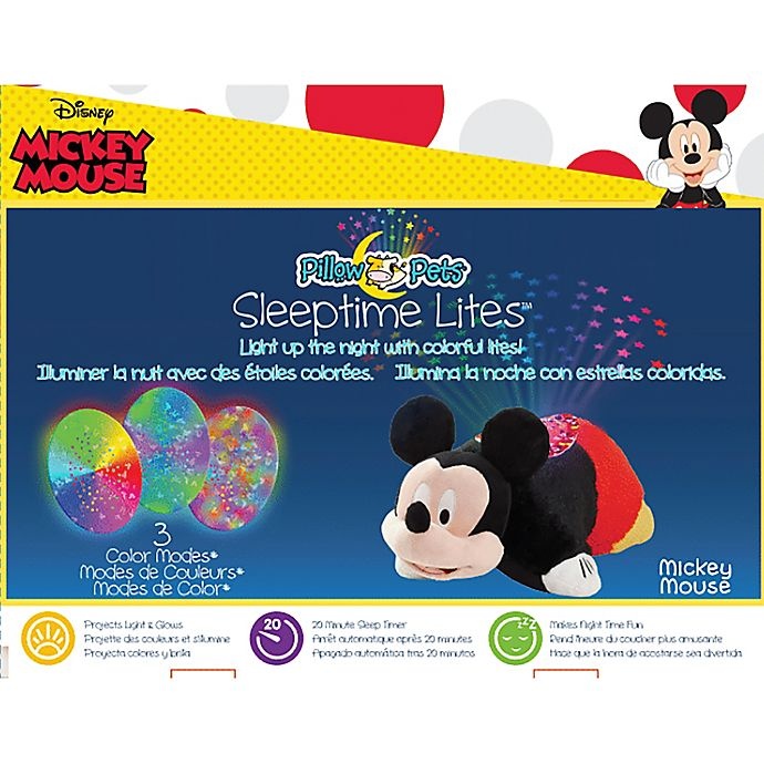 slide 6 of 8, Pillow Pets Disney Mickey Mouse with Sleeptime Lite, 1 ct