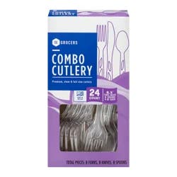 SE Grocers Premium, Clear & Full Size Combo Cutlery - 24 CT