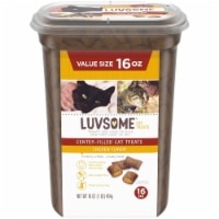 slide 1 of 1, Luvsome Center-Filled Chicken Flavored Cat Treats, 16 oz