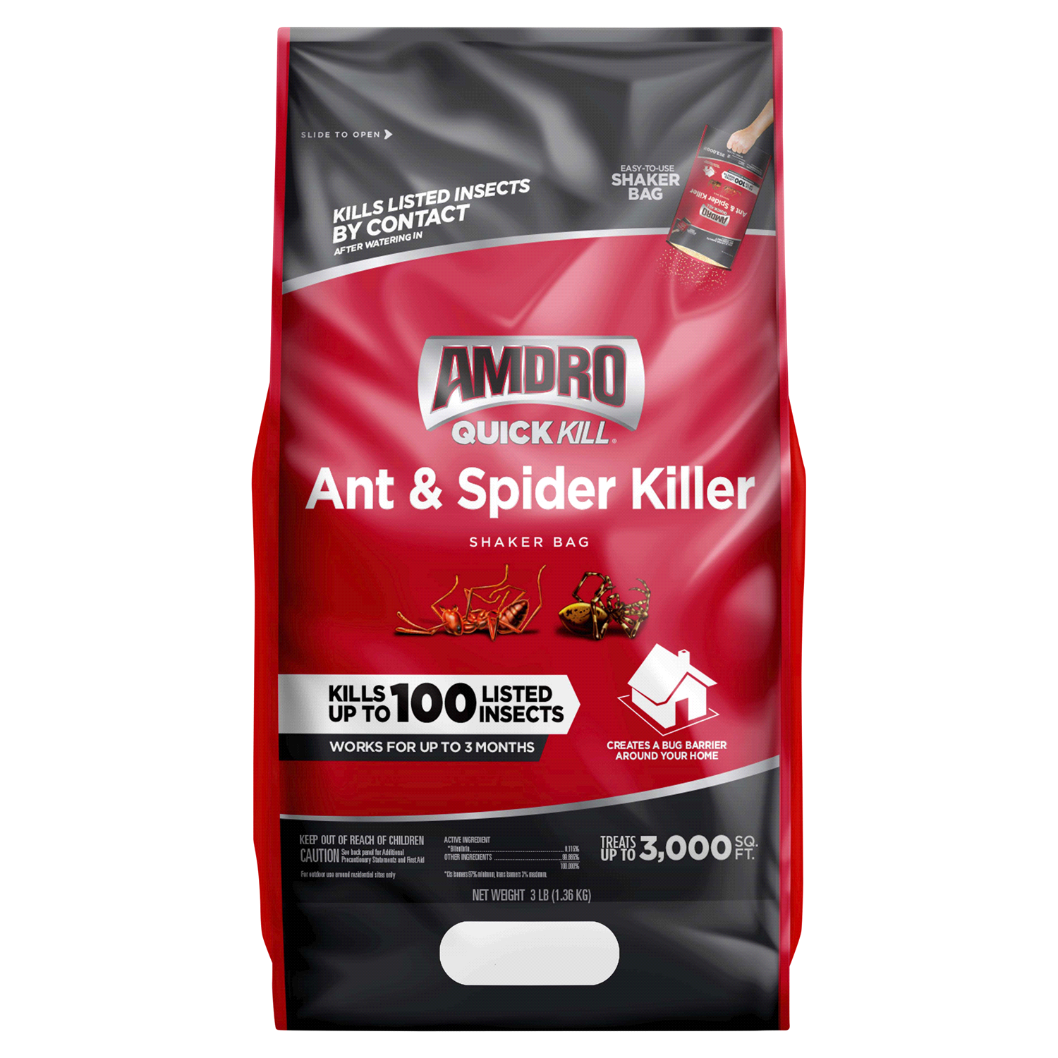 slide 1 of 1, AMDRO Quick Kill Ant & Spider Killer 3lbs, 1 ct