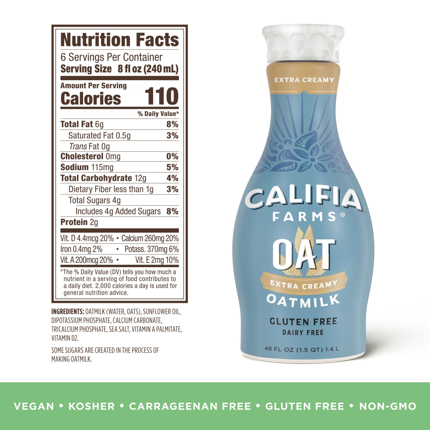 slide 3 of 8, Califia Farms Extra Creamy Oatmilk 48 fl oz, 48 fl oz