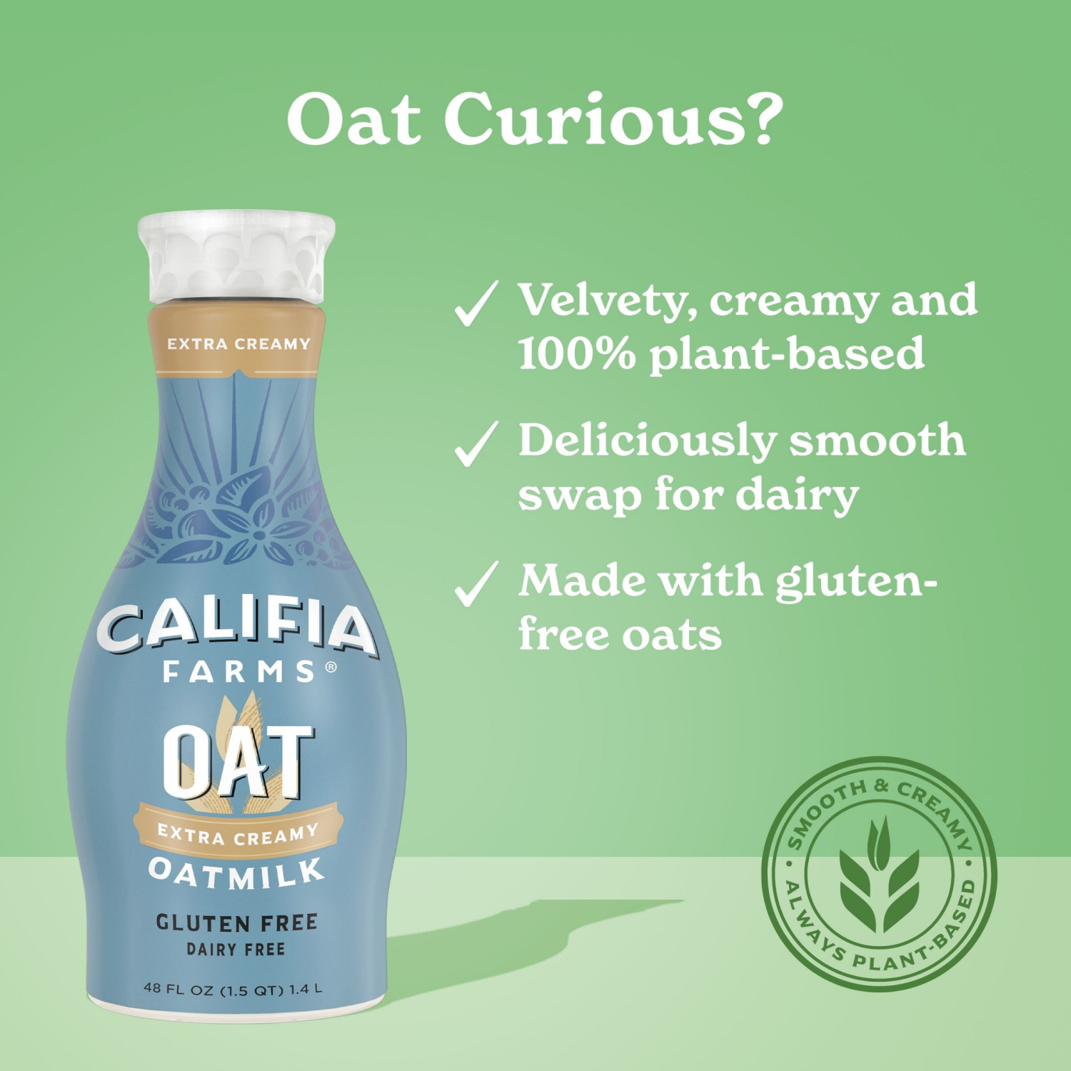 slide 4 of 8, Califia Farms Extra Creamy Oatmilk 48 fl oz, 48 fl oz