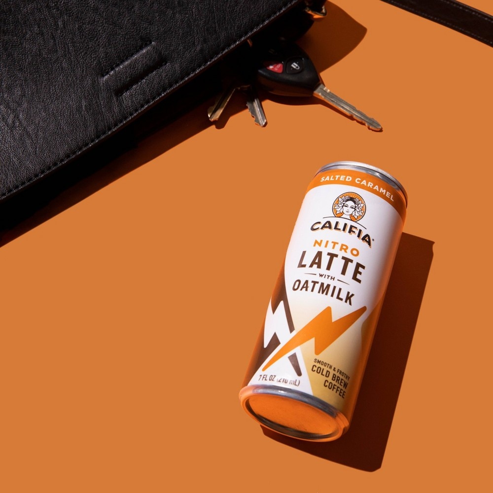 slide 2 of 3, Califia Farms Salted Caramel Nitro Latte with Oatmilk Coffee, 7 fl oz