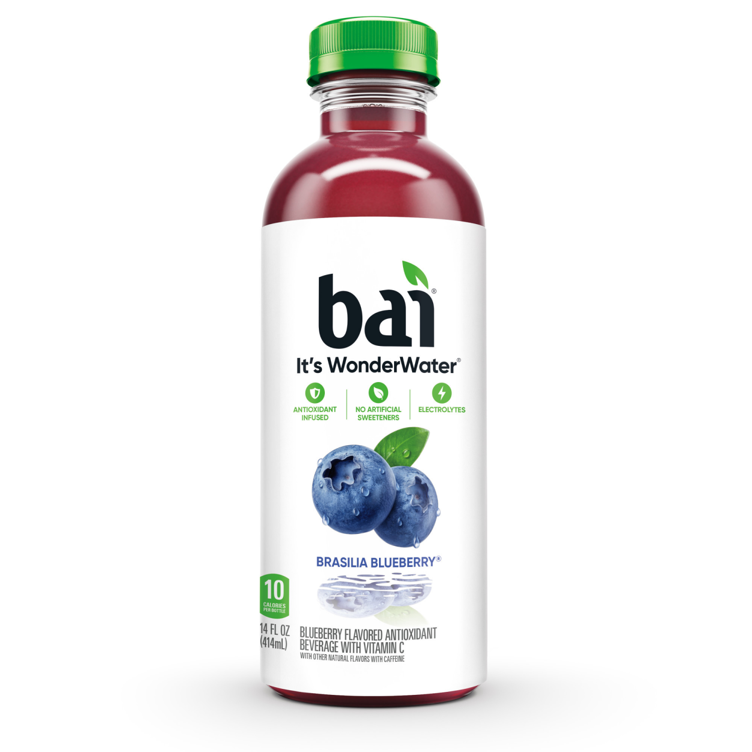 slide 2 of 5, Bai Flavored Water, Brasilia Blueberry, Antioxidant Infused Beverage, 14 fl oz Bottles, 6 Pack, 6 ct