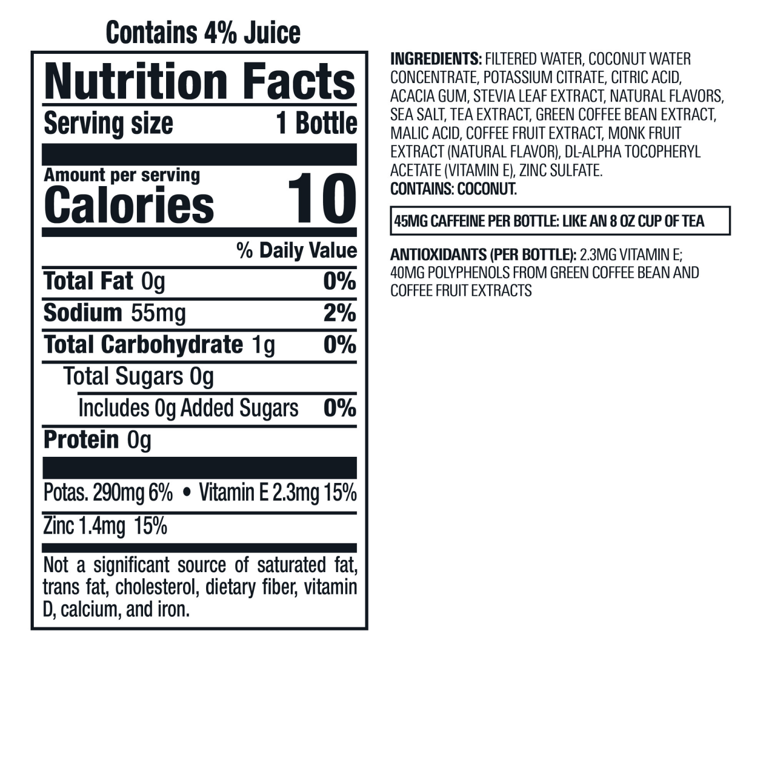 slide 5 of 5, Bai Coconut Flavored Water, Molokai Coconut, Antioxidant Infused Beverage, 14 fl oz Bottles, 6 Pack, 6 ct; 14 oz