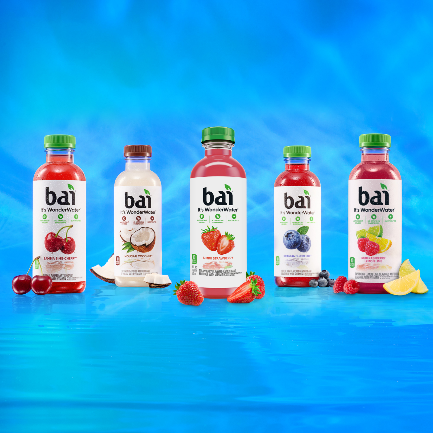 slide 5 of 8, Bai Coconut Flavored Water, Molokai Coconut, Antioxidant Infused Beverage, 18 Fluid Ounce Bottle, 18 fl oz