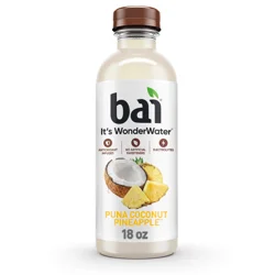 Bai Coconut Flavored Water, Puna Coconut Pineapple, Antioxidant Infused Beverage, 18 Fluid Ounce Bottle