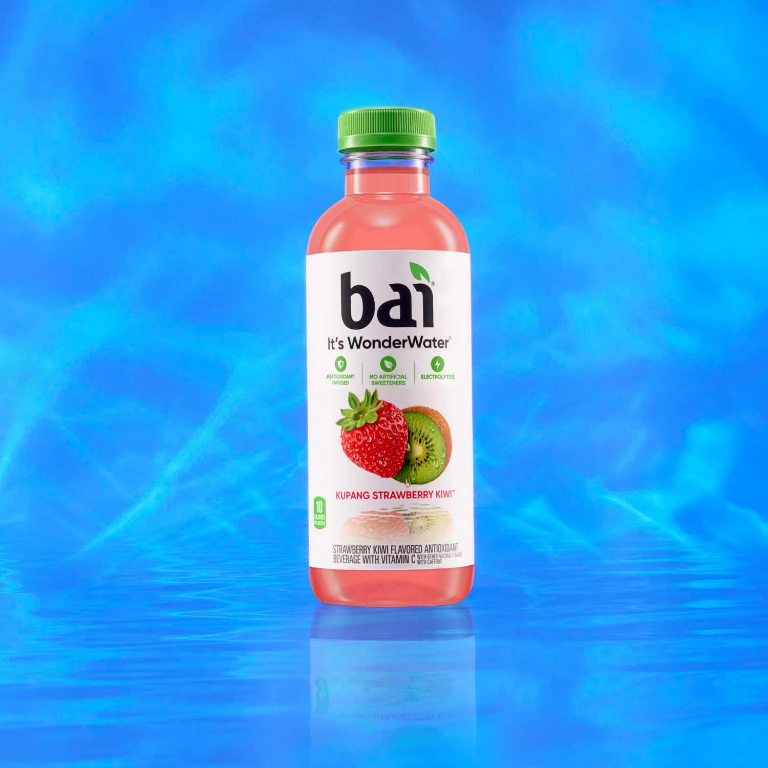slide 2 of 4, Bai Flavored Water, Kupang Strawberry Kiwi, Antioxidant Infused Beverage, 18 Fluid Ounce Bottle, 18 fl oz