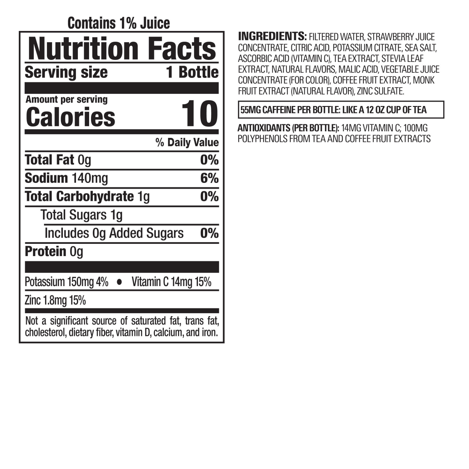 slide 4 of 4, Bai Flavored Water, Kupang Strawberry Kiwi, Antioxidant Infused Beverage, 18 Fluid Ounce Bottle, 18 fl oz
