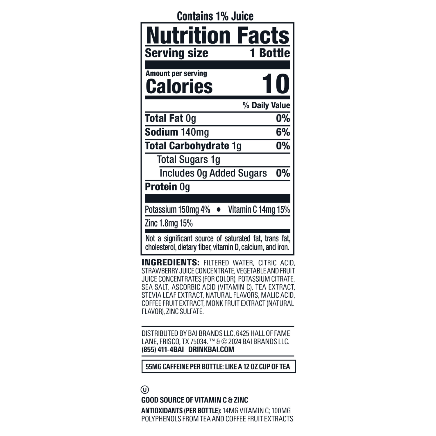 slide 3 of 8, Bai Simbu Strawberry, 18 oz