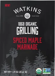 Watkins Organic Spiced Maple Marinade - 1.25 oz