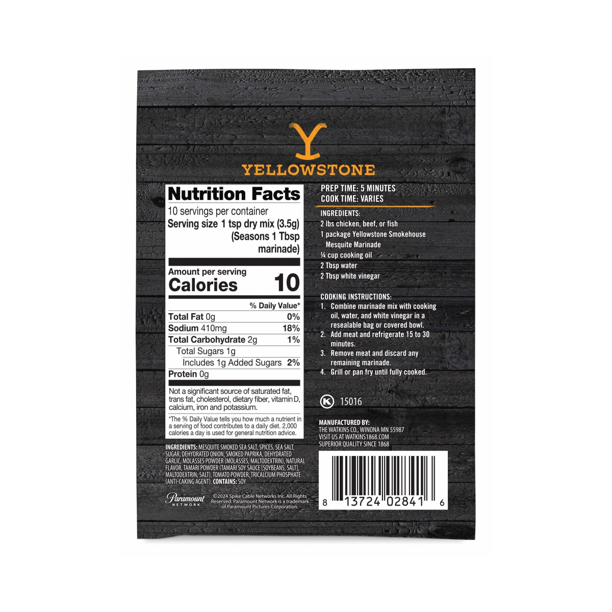 slide 2 of 2, Watkins YELLOWSTONE STEAKHOUSE MESQUITE MARINADE 1.25 OZ, 1.25 oz