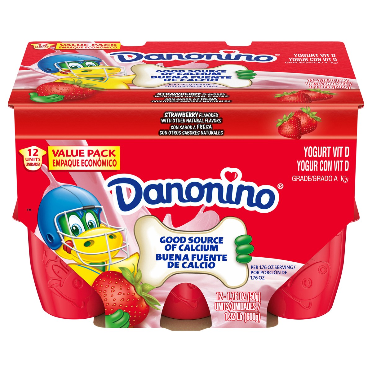 slide 1 of 5, Danonino Dannon Danonino Strawberry Dairy Snack, 1.76oz, 12 Count, 12 ct, 1.76 oz