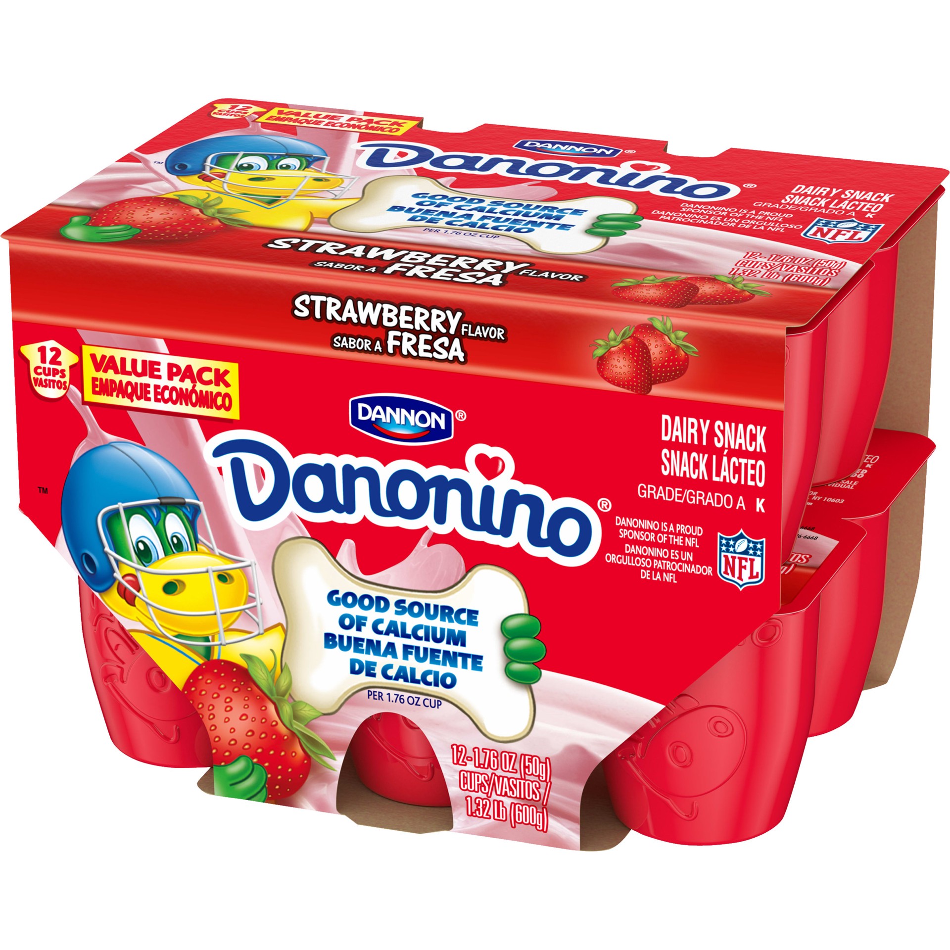 slide 2 of 5, Danimals Dannon Danonino, Strawberry, Kids'' Dairy Snack, 1.76oz, 12 Count, 12 ct, 1.76 oz