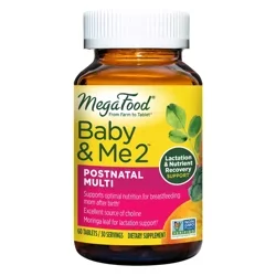 MegaFood Baby & Me 2 Postnatal Multivitamin, 60 Count