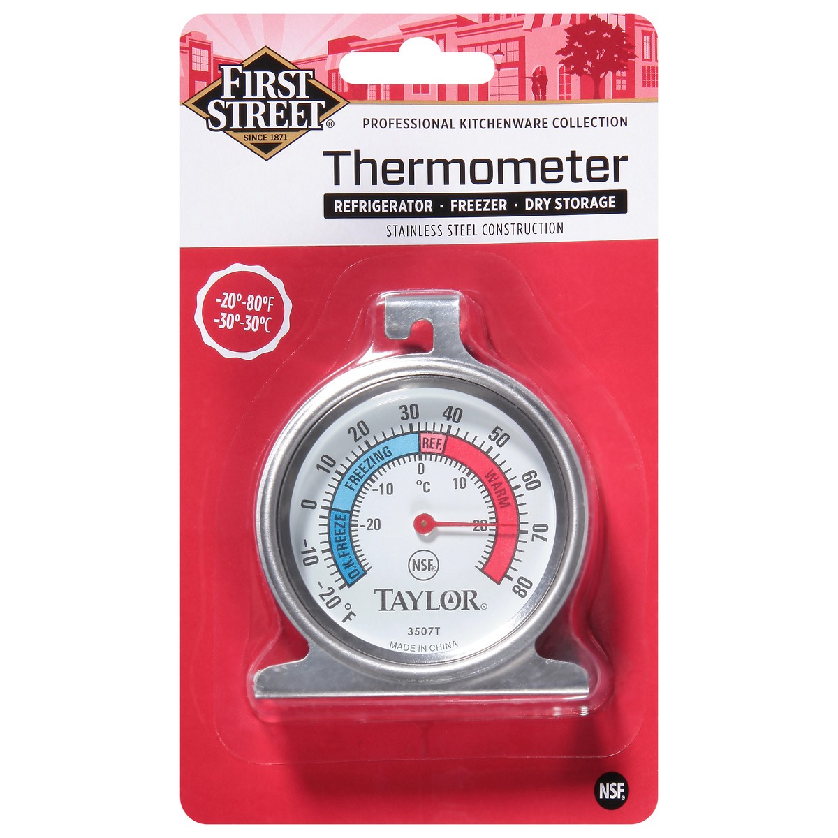slide 1 of 11, First Street Nsf Refrigerator/Freezer Thermometer, 1 ct