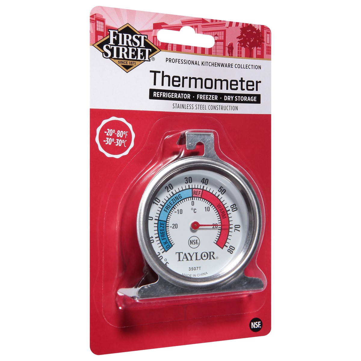 slide 8 of 11, First Street Nsf Refrigerator/Freezer Thermometer, 1 ct